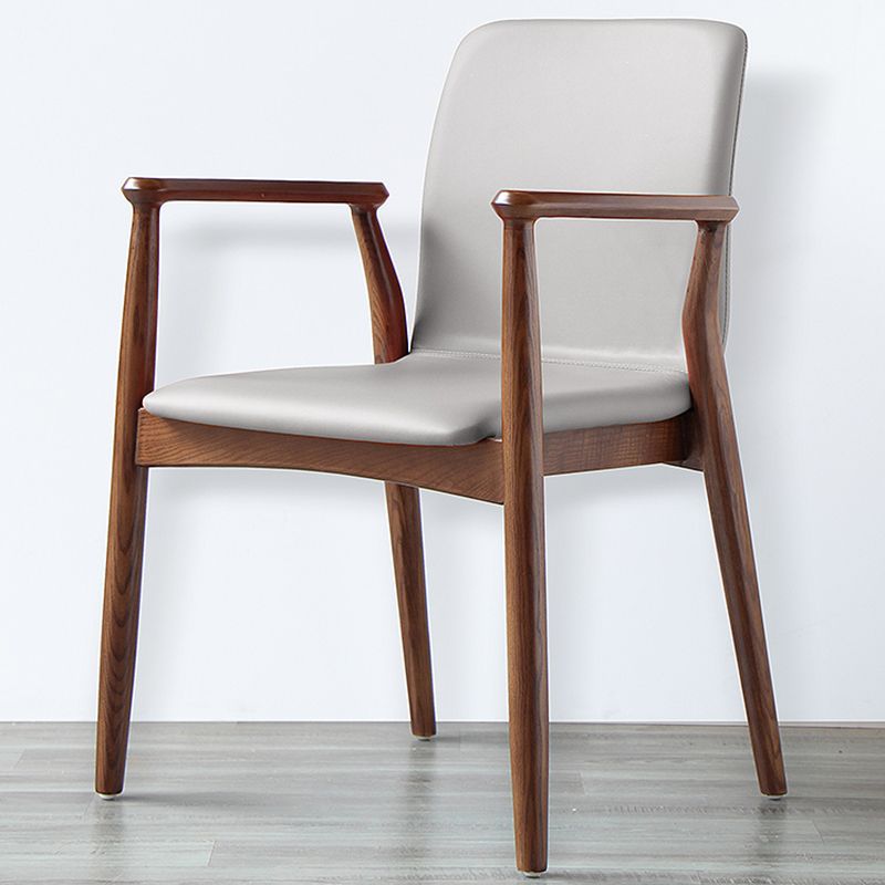 Contemporary Solid Back Kitchen Dining Arm Chair Solid Wood Dining Arm Chair