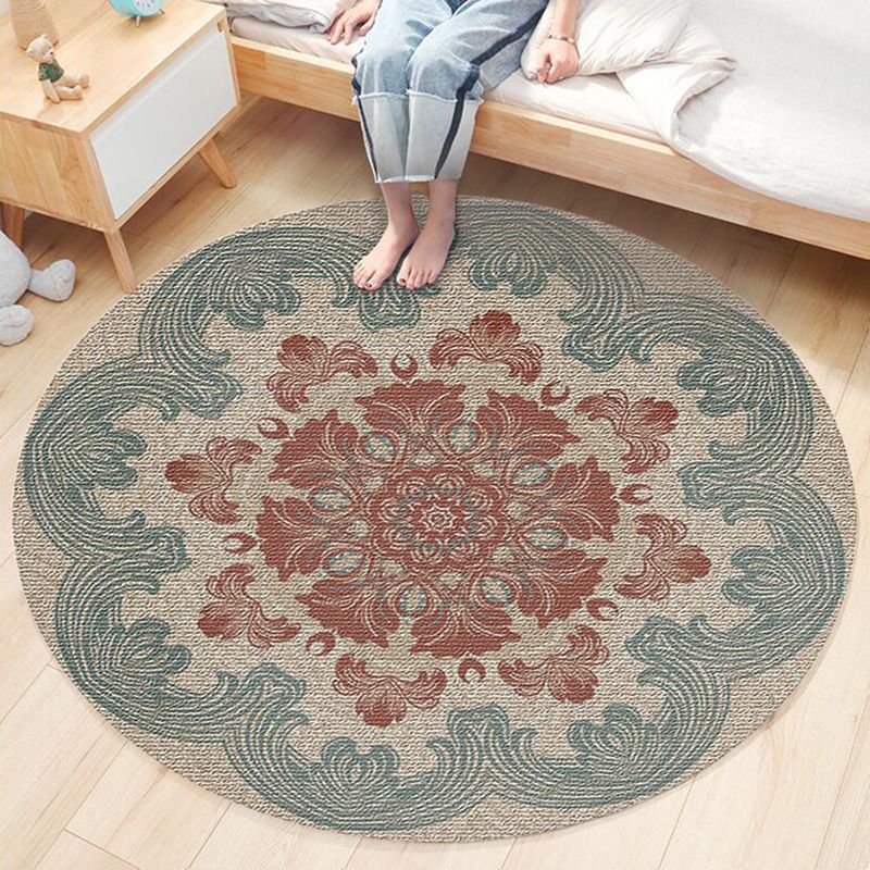 Nostalgisch traditioneel vloerkleed multi-gekleurde bloemen gedrukt tapijt Anti-slip achterste huisdiervriendelijke machine wasbaar tapijt voor slaapkamer