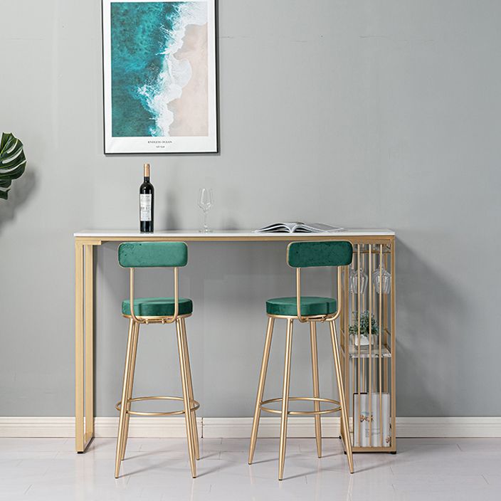 Rectangle Counter Wine Table Faux Marble Counter Height Dining Table