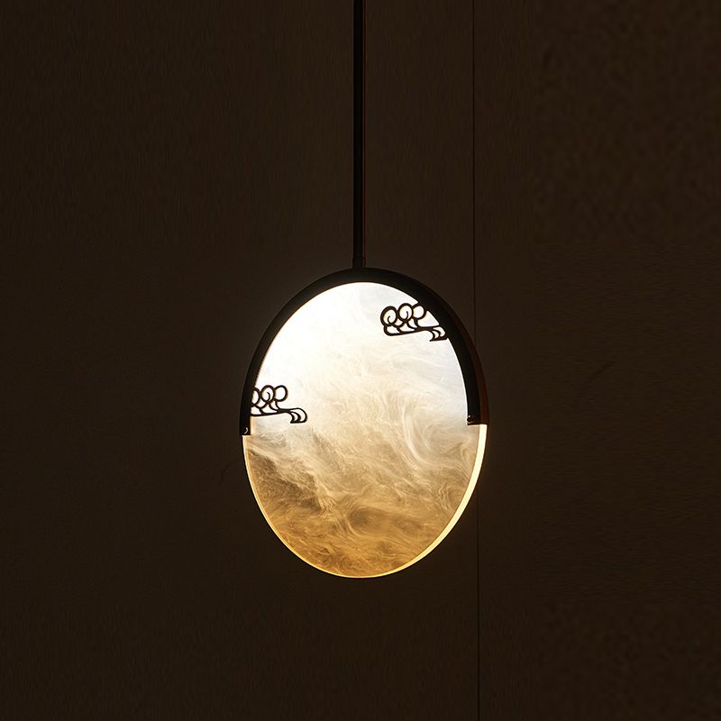 Pendentif de forme ronde en métal LED moderne LED suspendu suspendu pour le salon