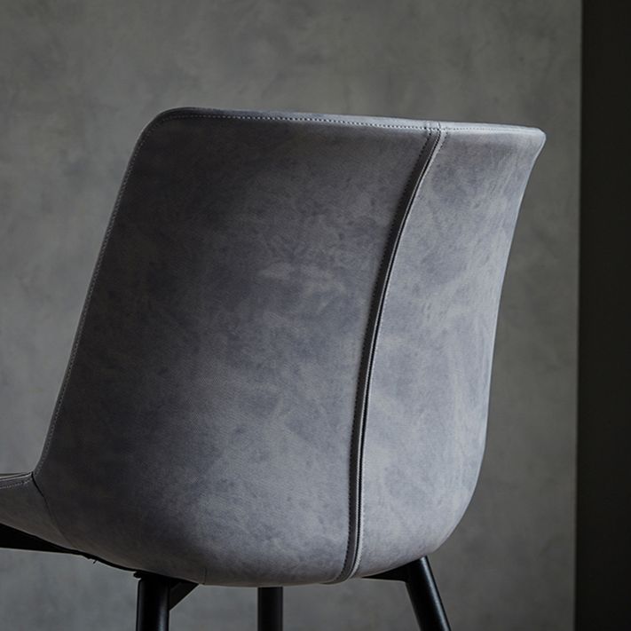 Silla de comedor de metal contemporáneo Silla de comedor con respaldo sólido para uso doméstico