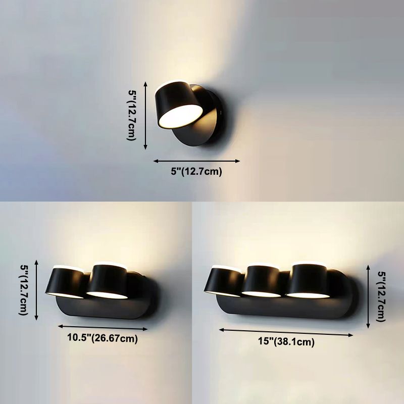 Modern Montaggio Montano Light con ombra acrilica Luce calda Luce in nero in nero/bianco