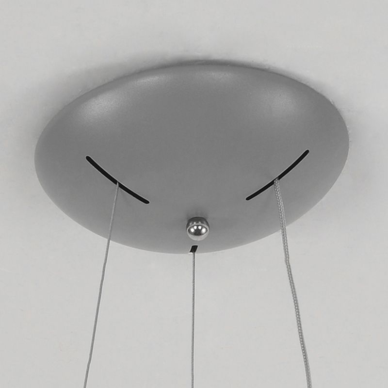 Circular/Squared Metal Pendant Ceiling Light Simple 1 Head Gray/White Ceiling Hanging Lamp in Warm/White/Third Gear Light, 18"/23.5" Wide