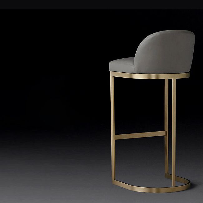 Contemporary Armless Dining Stools Metal Bar Stools with Footrest