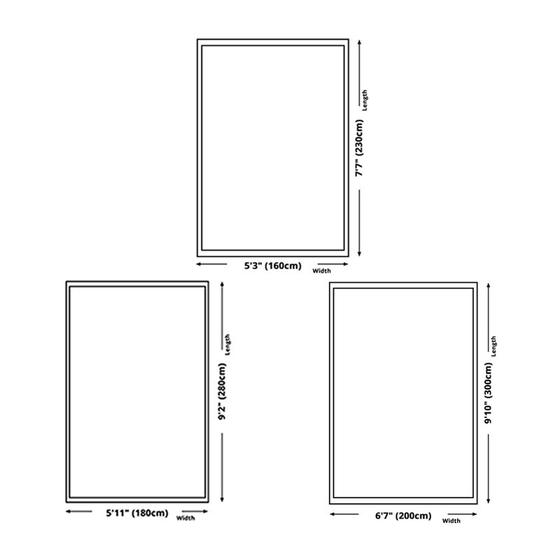 Modern Rug Plant Print Washable Carpet Polyester Stain Resistant Indoor Rug for Home Decor