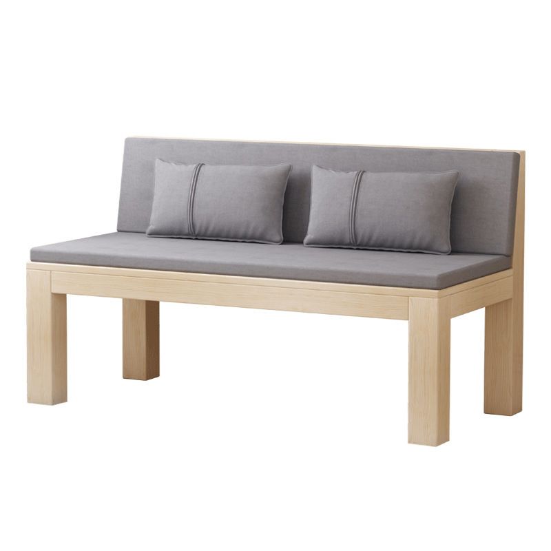 Modern 2/3-seater Settee Fabric Armless Settee with Wood Accents