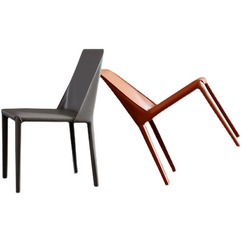 Silla de comedor de estilo moderno, sillas laterales sin brazos de metal para cocina