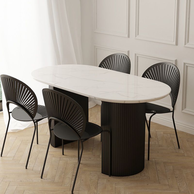 63 "Mesa de comedor moderna Mesa de comedor de pedestal ovalado para uso doméstico