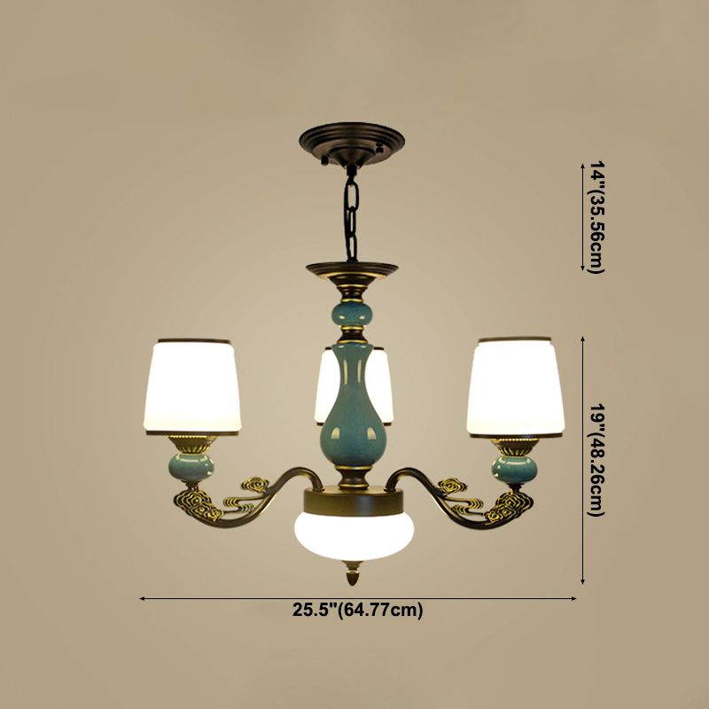 Cylinder Shape Pendant Lights Modern Style Glass Chandelier Light Fixtures