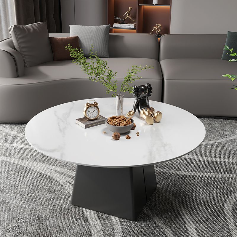 Contemporary with Casters Coffee Table Slate Pedestal Cocktail Table