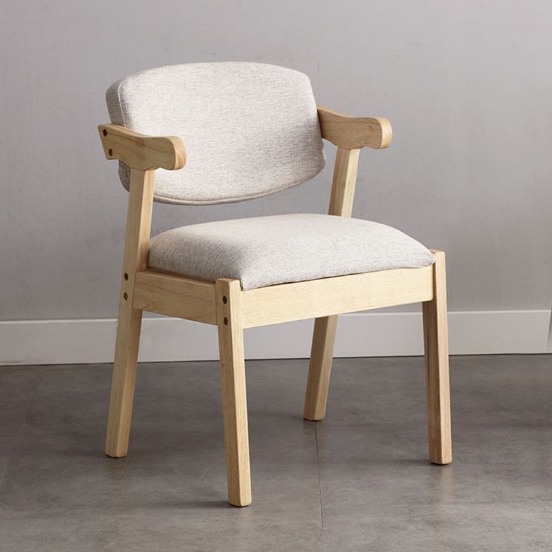 Solid Wood Dining Chair Modern Style Open Back Arm Chair for Dining Room