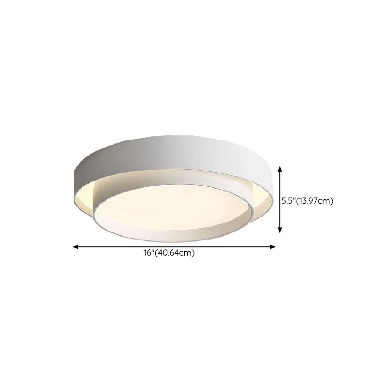 Round Ceiling Light White LED Ceiling Mount Light with Acrylic Shade for Bedroom