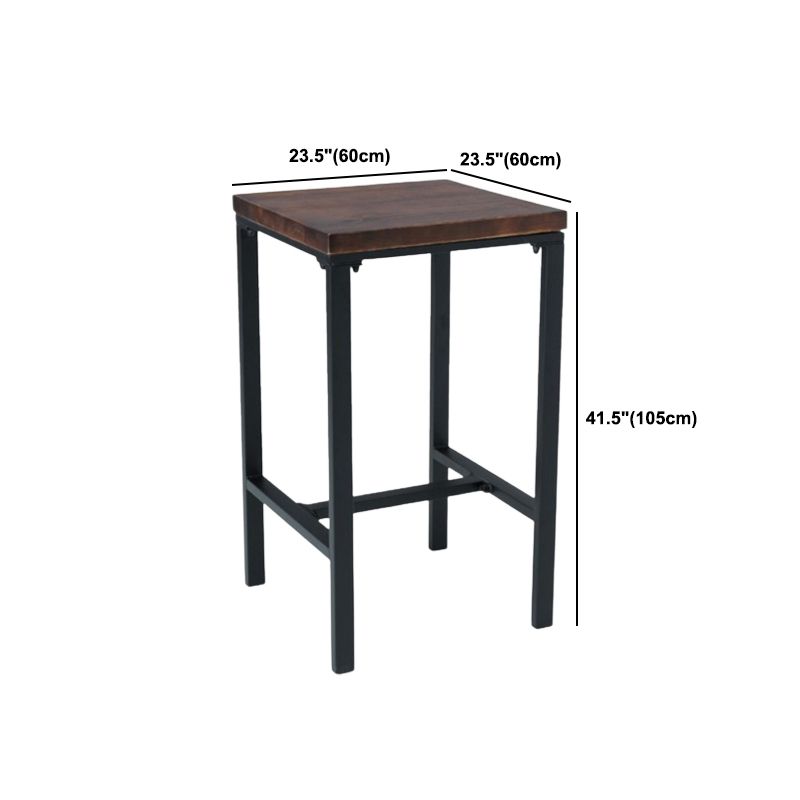 Industrial Bar Set 1/2/3/5 Pcs Metal Bar Stools and Solid Wood Top Bar Table