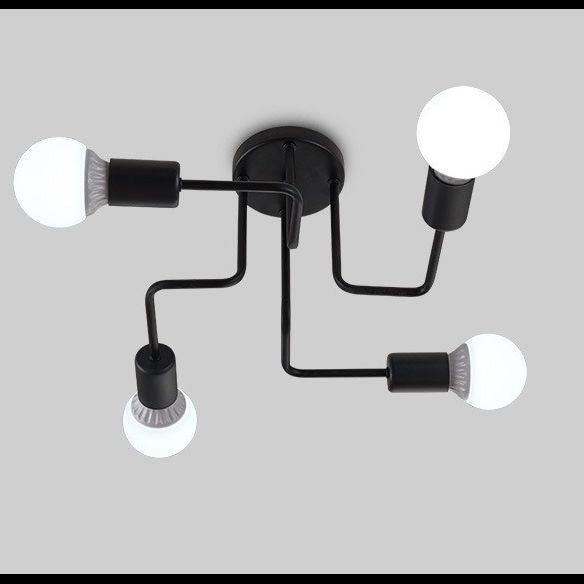 Luce di ferro industriale semi -ruscini di pistola nera vicino alla luce del soffitto