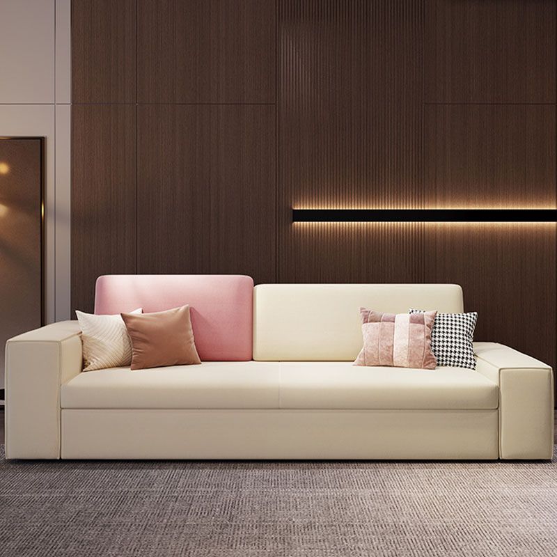 Convertible Sofa Bed Square Arm Standard Settee Furniture with Storage