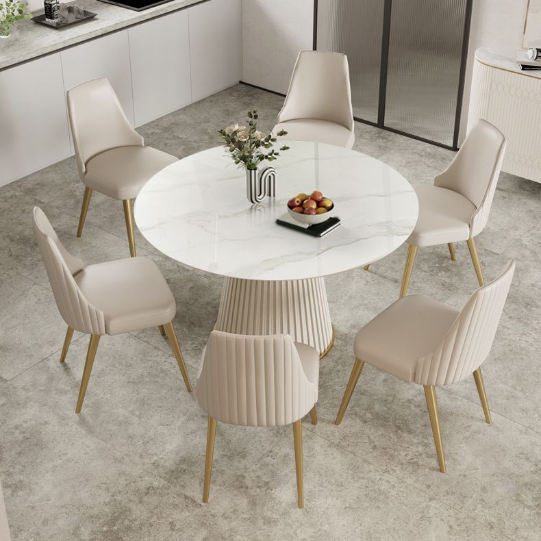 Nordic Glam Rectangle Sintered Stone Table Set 1/2/3/5/7 Pieces Dining Set