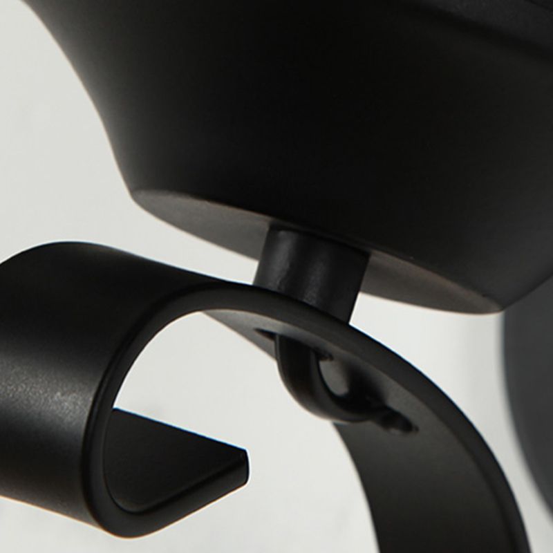 Industrial Vintage Wall Lamp Wrought Iron Indoor Wall Light with Clear Glass Shade