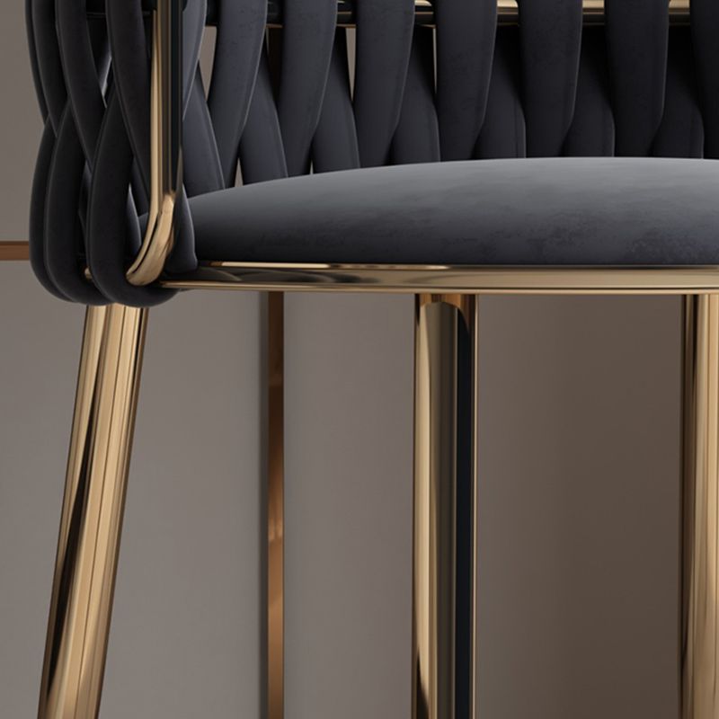 Contemporary Metal Dining Room Armchairs Upholstered Side Chairs for Home Use
