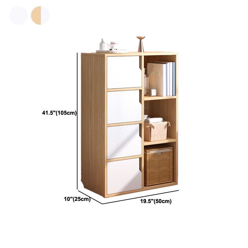 Wooden Side Cabinet with Shelves and Doors 9.44" Wide Storage Cabinet