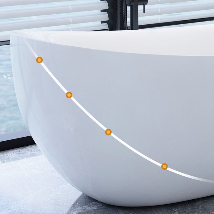 Modern Slipper Bathtub Freestanding Acrylic Soaking White Bath