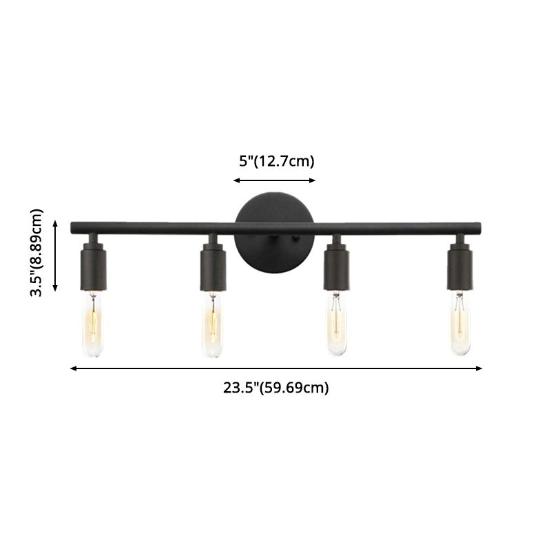 Open Bulbs Vanity Wall Light Fixtures Retro Industrial Style Metal Vanity Light