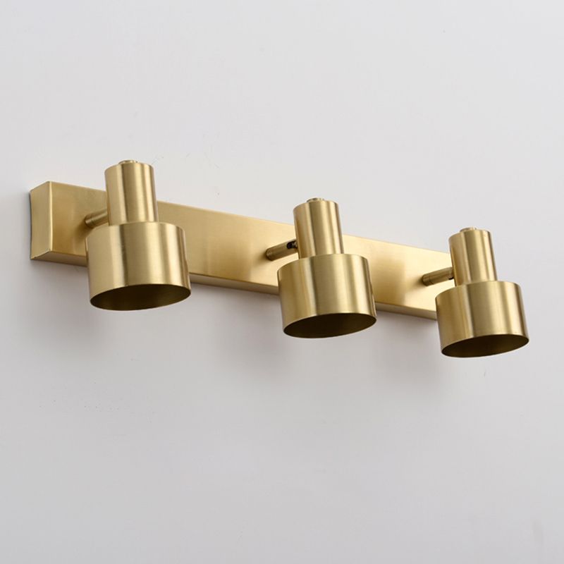 Mid-Century Luxury Style Cylinder Wall Mounted Vanity Lights Metal Vanity Lighting Fixtures for Bathroom
