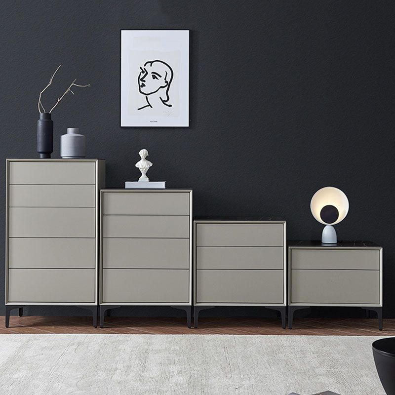 Bedroom Contemporary Stone Storage Chest Vertical Chest with Drawers