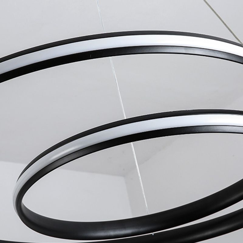 Modern Simplicity LED Hanging Lamp Lacquered Aluminium Linear Chandelier with Silicone Shade