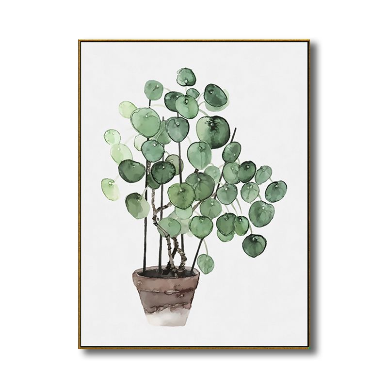 Bonsai Wall Art Decor Nordic Enchanting Botanical Canvas Print in Green for Bedroom