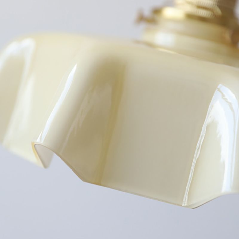 Metal Modern Flush Mount Flower Shape Ceiling Light with Glass Shade for Bedroom