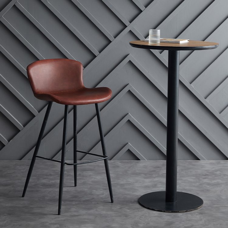 Scandinavian Home Leather Stool Footrest Matte Finish Barstool