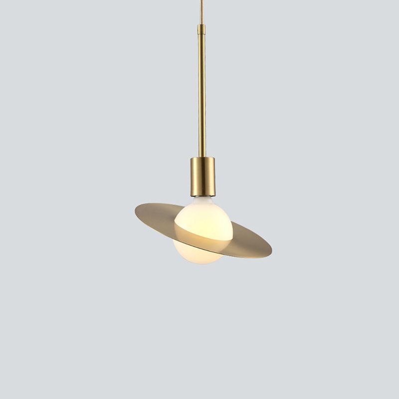 Metal Planet Pendant Light Kit Minimalist Style Pendant Lighting Fixture in Coppery