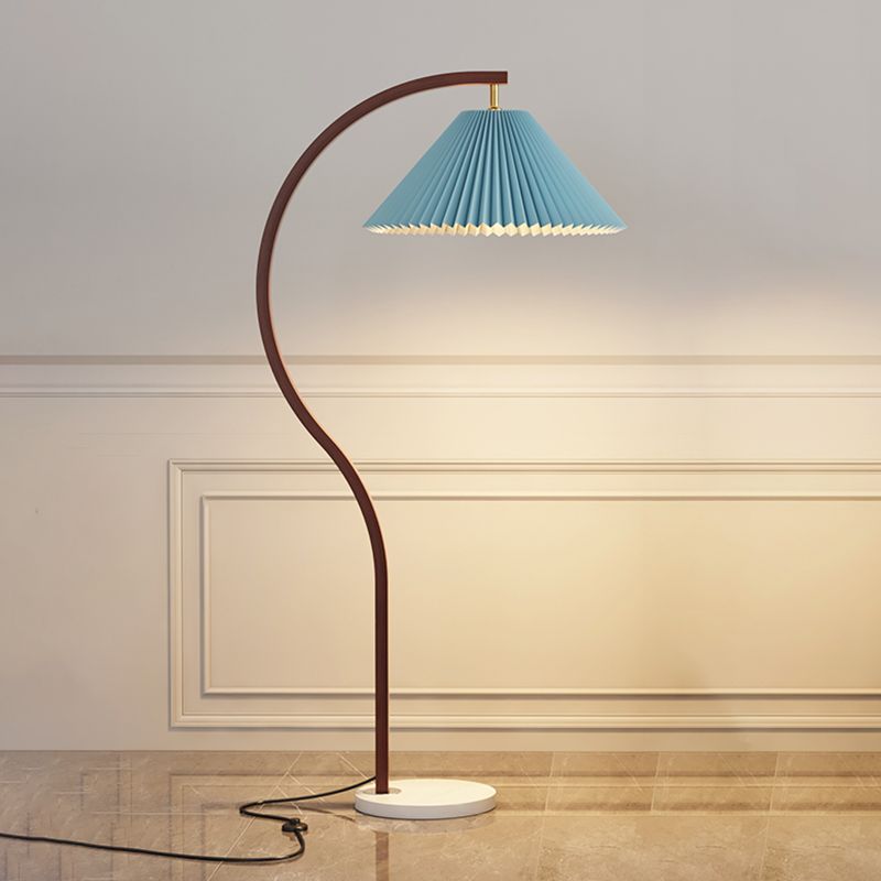 Cone Floor Standing Lamp Modern Style Floor Light with Fabric Shade