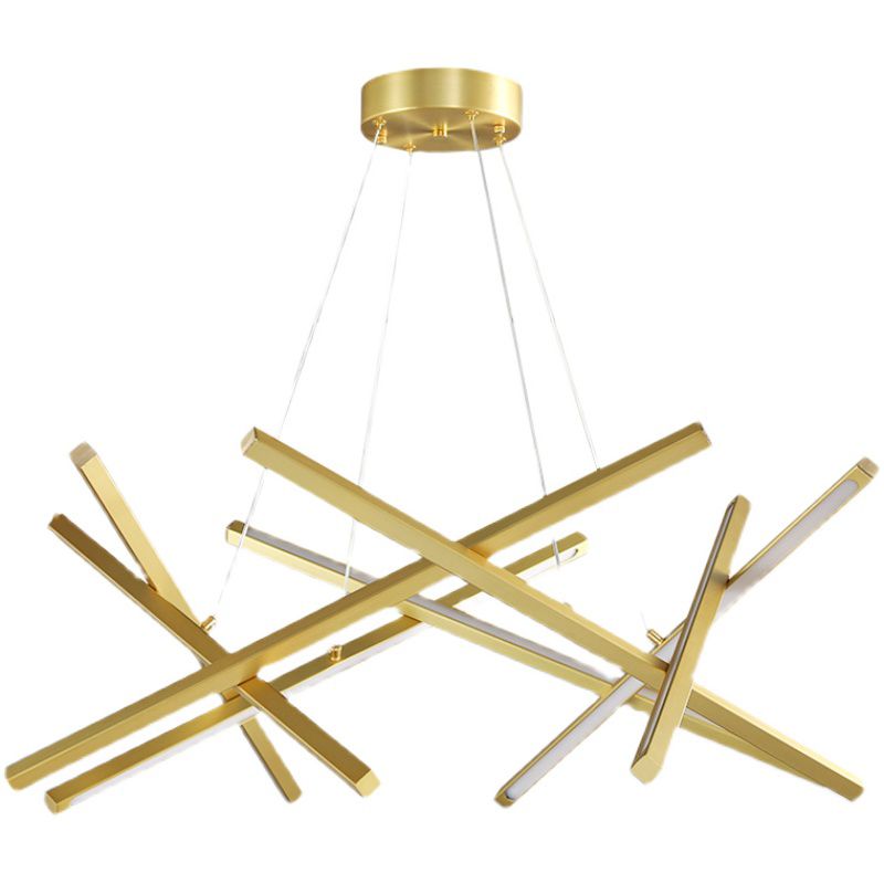 Lineaire kroonluchter verlichtingsarmaturen Moderne hanglampen met 8 lichte ophanging met witte acrylschaduw