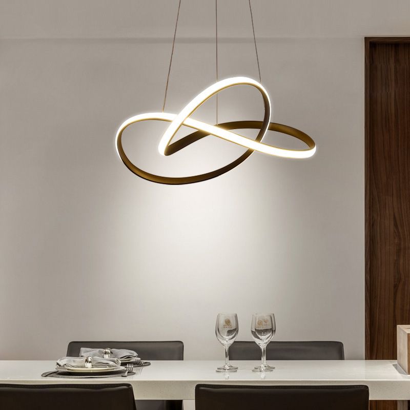 Lampadino a LED contemporaneo Lampada a soffitto a spago nero/nero con tonalità metallica in luce calda/bianca