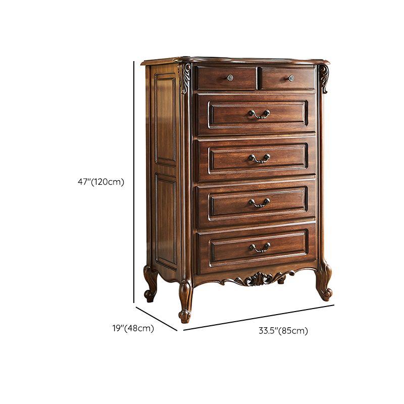 Mid-century Modern Solid Wood Chest Rectangle Accent Chest in Brown