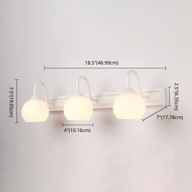 Simplicità vintage Global Vanity Sconce Lights Milk Glass Wall Monte Funtura per bagno