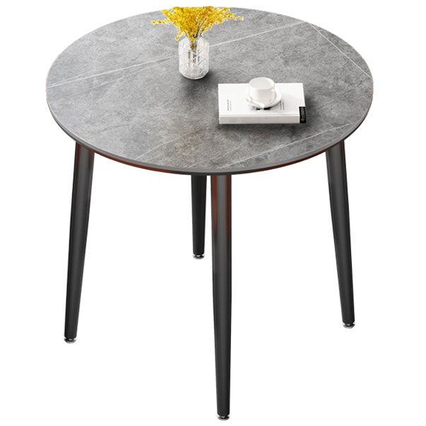Mesa de comedor industrial de metal mesa de piedra sinterizada con 4 patas