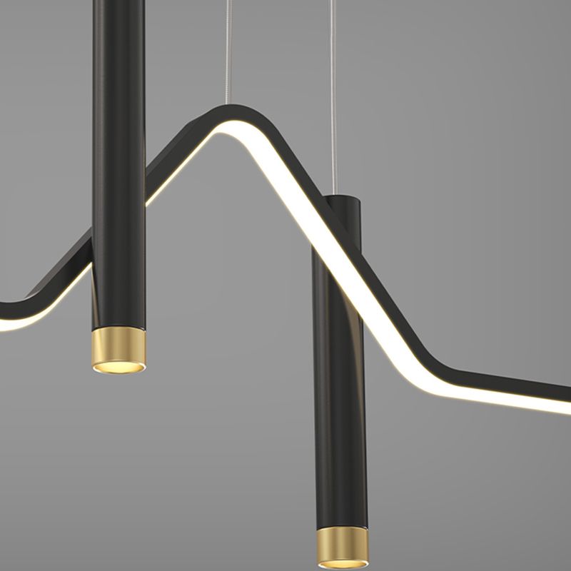 Black and Gold LED Island Pendant Light in Modern Creative Style Wrought Iron Ceiling Light with Aluminium Lamp