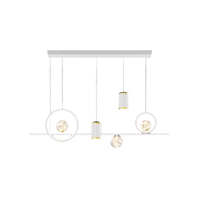 Modern Metal Ceiling Light Circle Shape Island Light with Acrylic Shade for Living Room