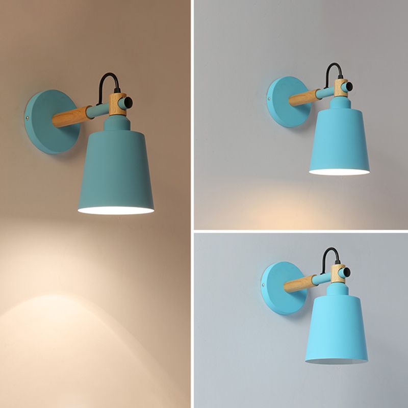 Modernism Metal Shaded Wall Light 1 Light Polish Finish Lighting for Hallway