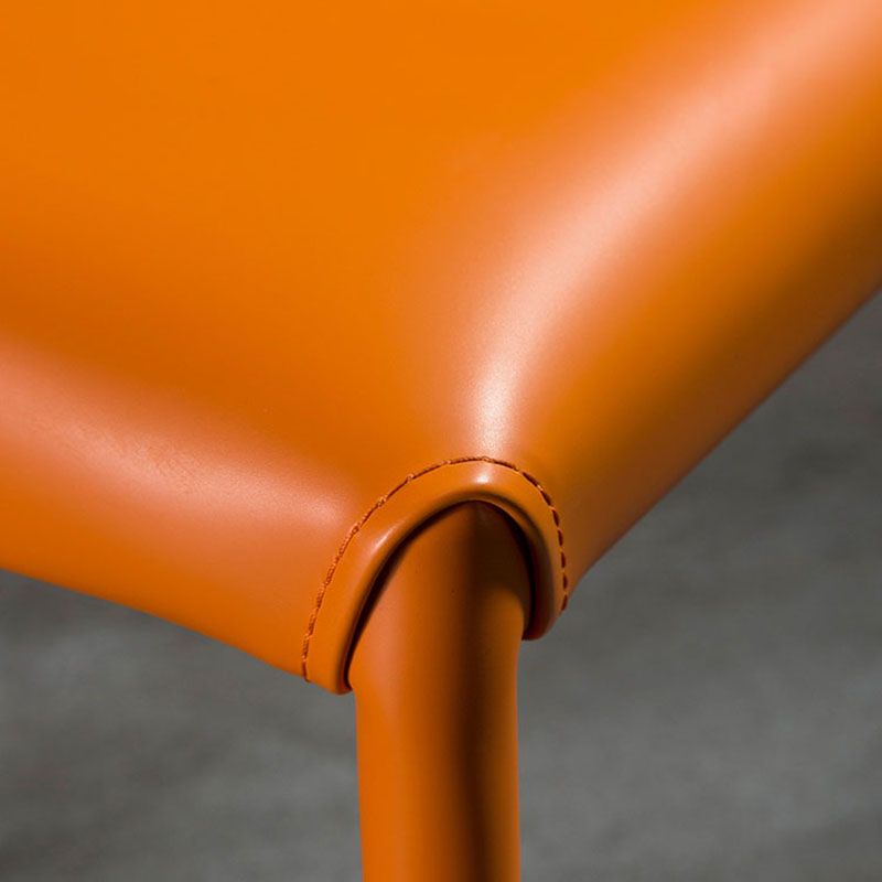 Modern Leather Dining Room Chair Armless Wingback Side Chair