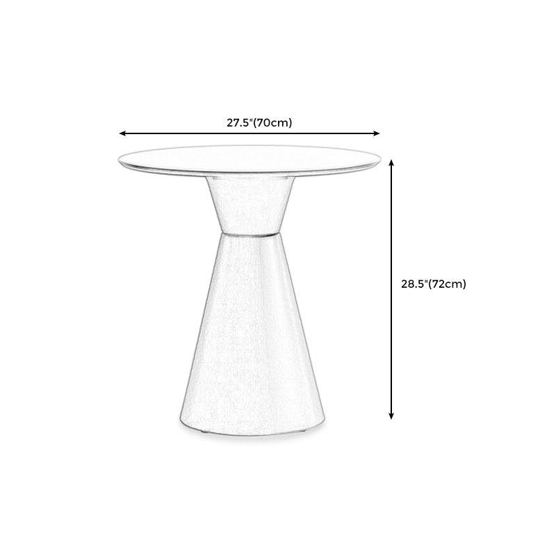 28.3 " H Single Leg Metal Base Solid Color Round Slate Coffee Table For Apartment