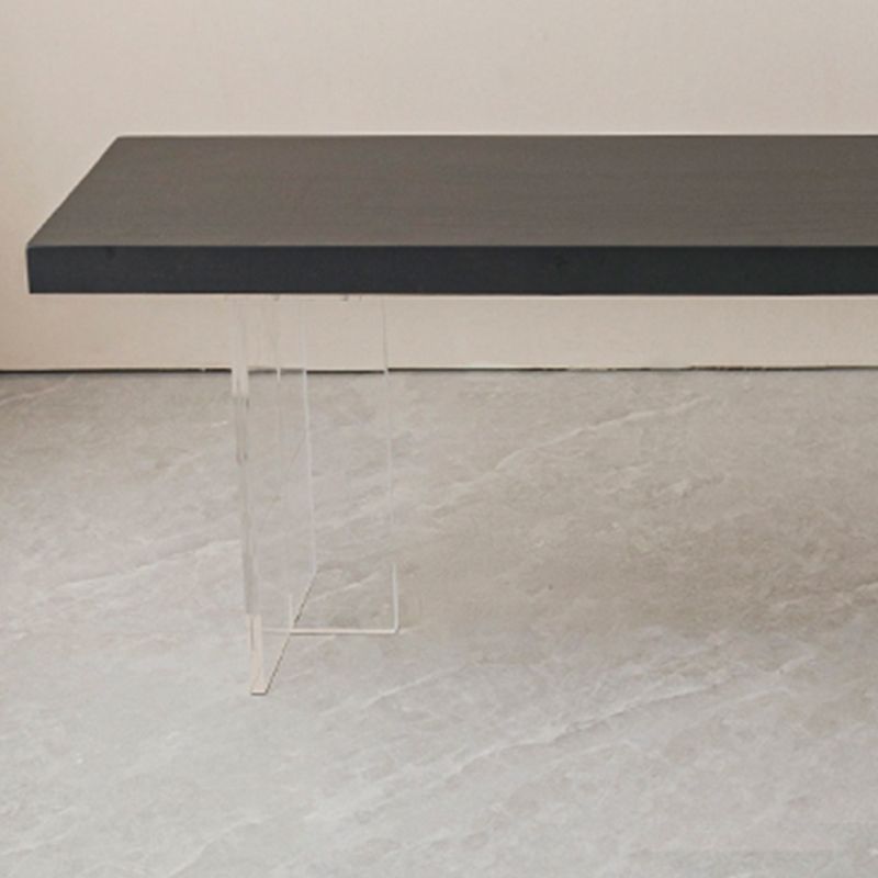 Contemporary Solid Wood Bench Black Seating Bench with Acrylic Base