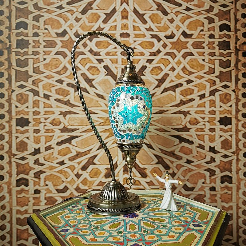 Moderne stijl traanvormige tafel verlichting glas 1 lichte tafellamp voor slaapkamer