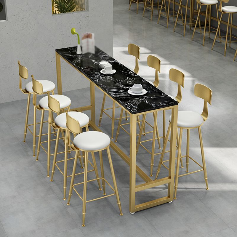 Sgabello da bar in metallo in stile moderno con poggiapiedi bistro semplice sgabello da bar