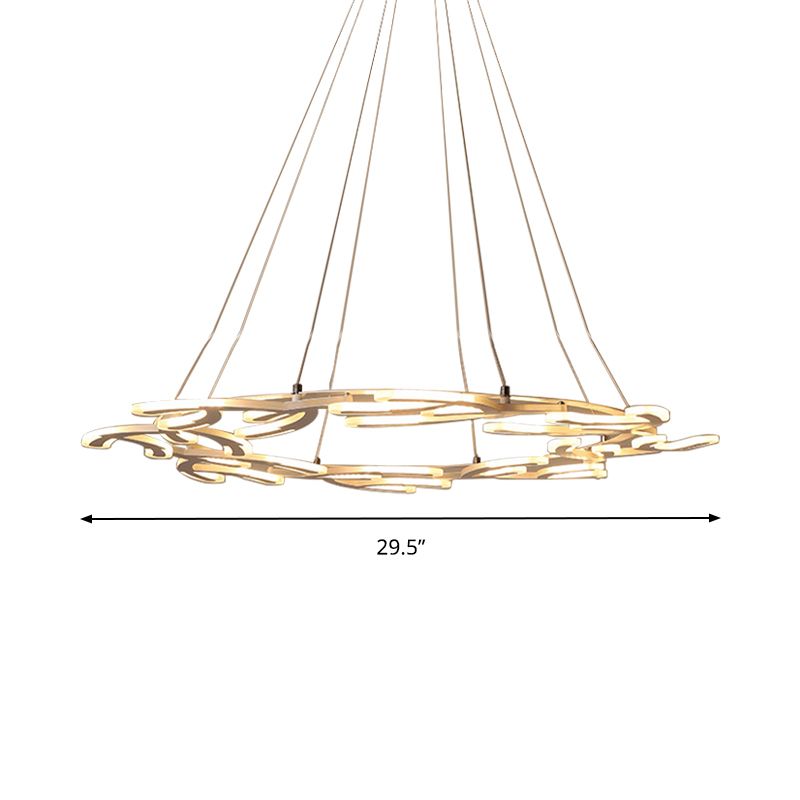 29.5"/37.5"/45" Dia Acrylic Branch Ceiling Light Fixture LED Chandelier Pendant in Warm/White Light