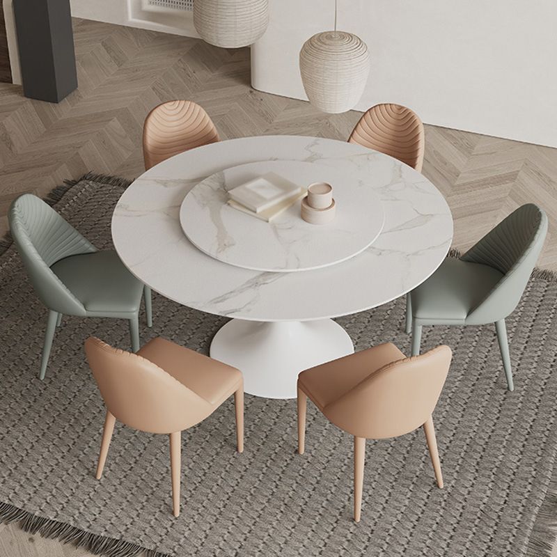 Mesa de comedor de tulipán redonda moderna de acabado mate para el hogar para el hogar