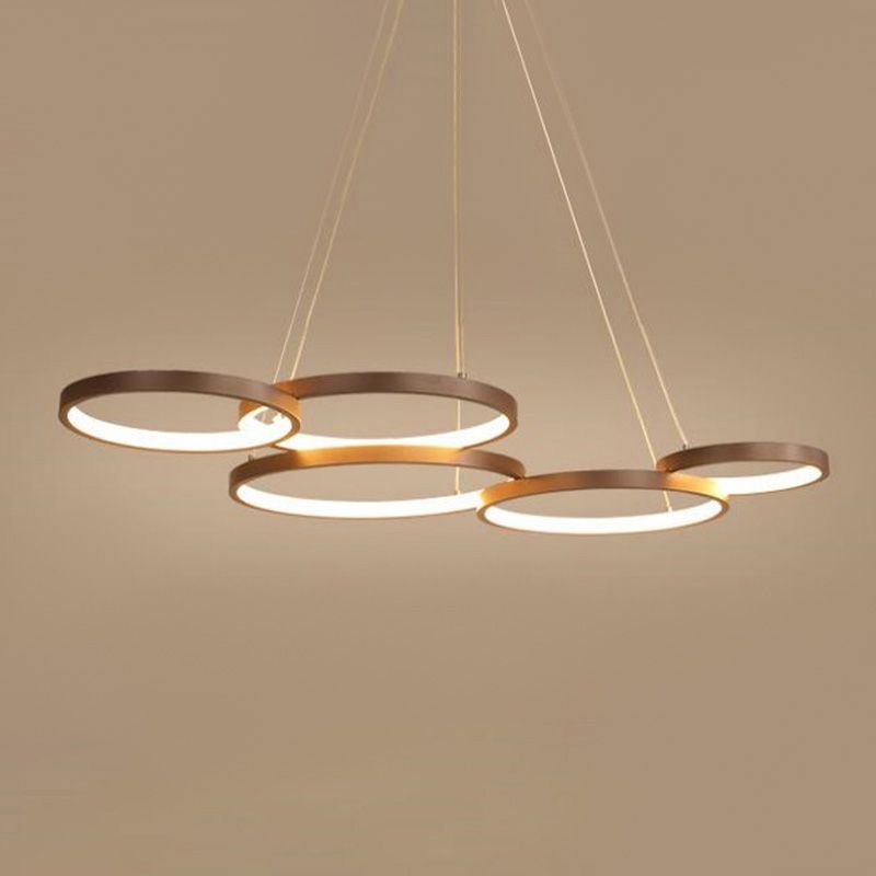 Metalen ringverhangverlichting Moderne stijl Multi -lichten kroonluchter lamp