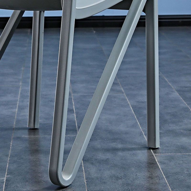 Plastic Scandinavian Kitchen Dining Room Side Chair Solid Back Chair